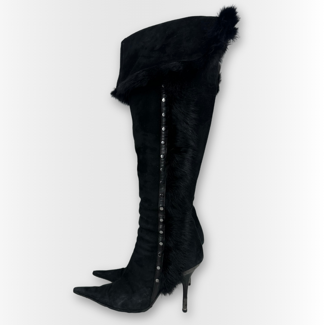 Purr Fur Stiletto Boots