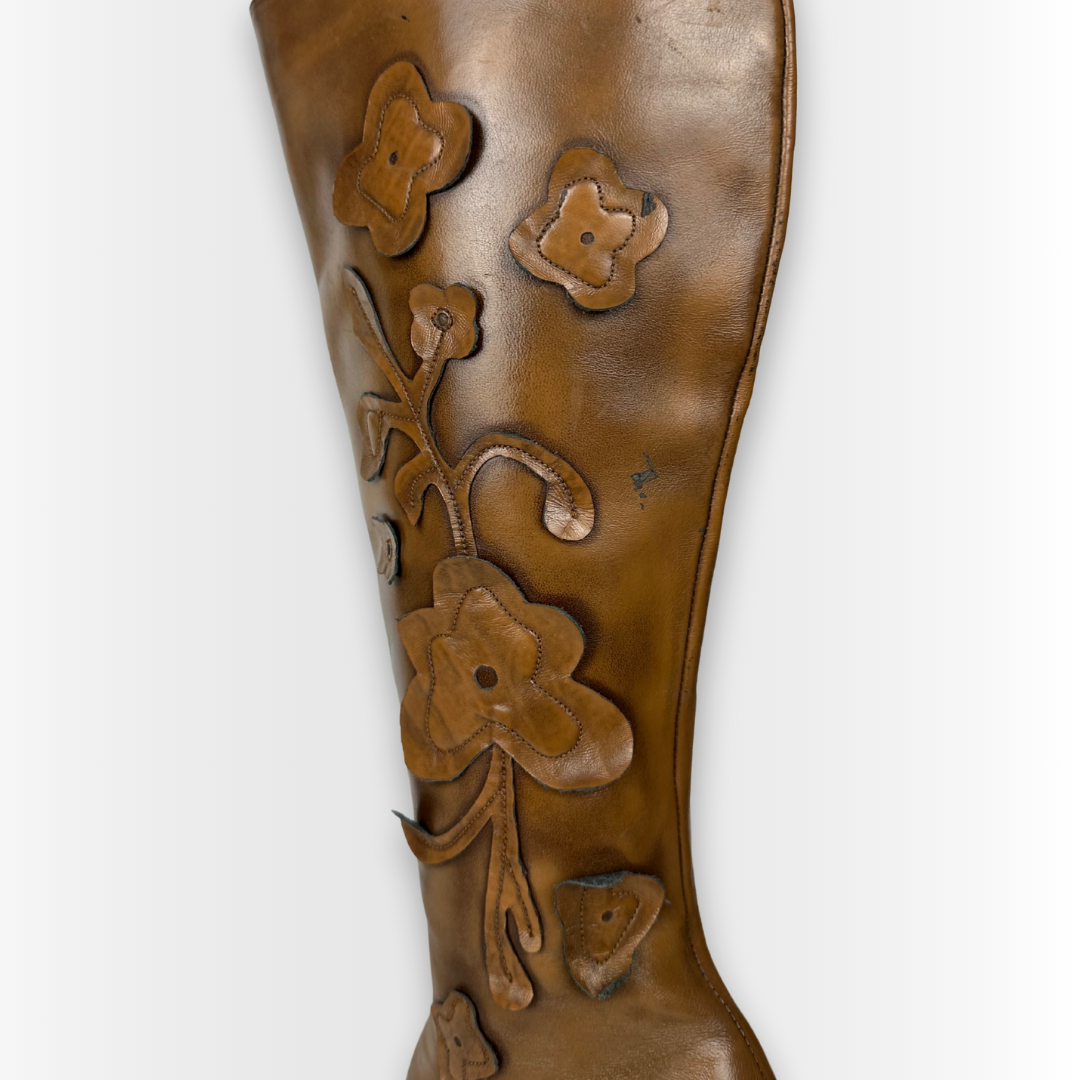 Embellished Leather Boots