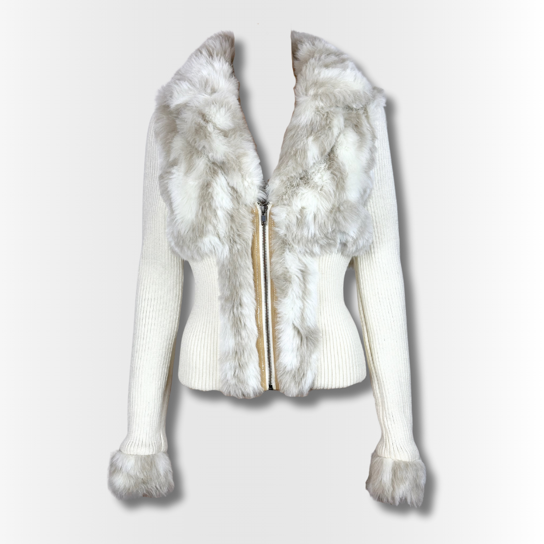 Faux fur cardigan