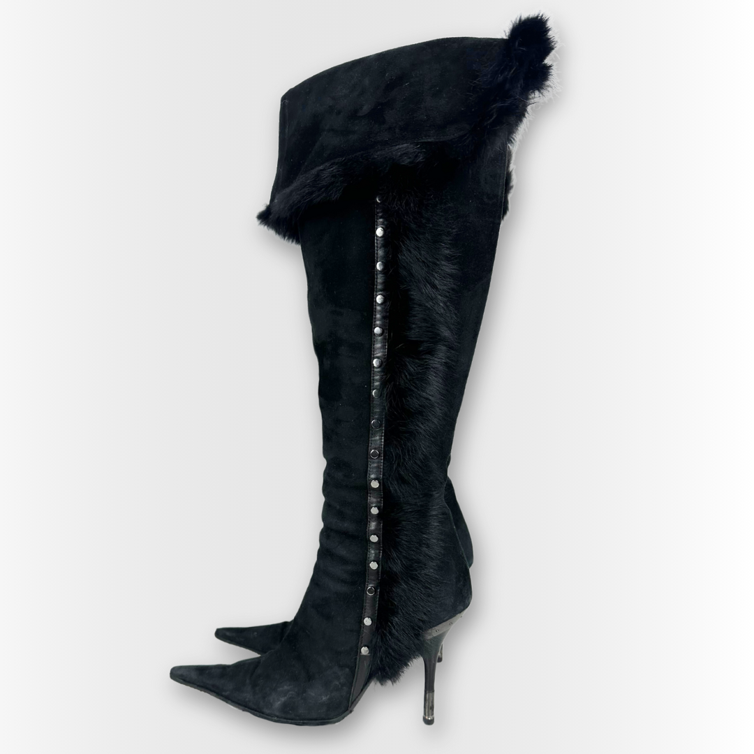 Purr Fur Stiletto Boots
