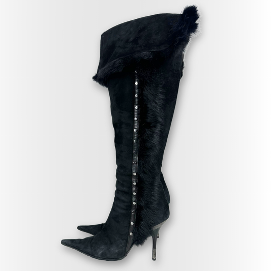 Purr Fur Stiletto Boots