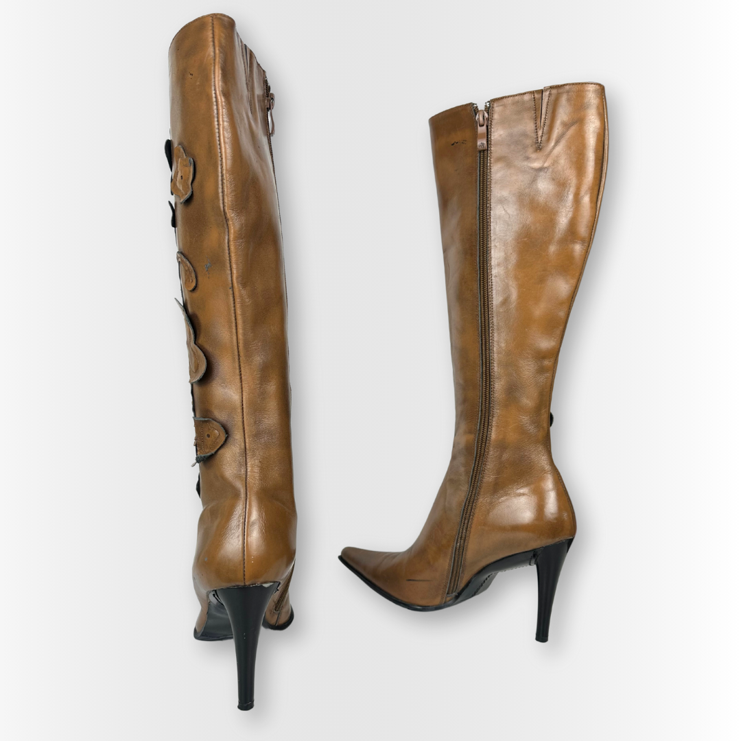 Embellished Leather Boots