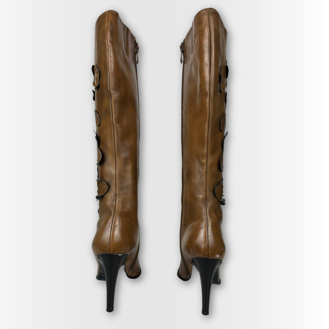 Embellished Leather Boots
