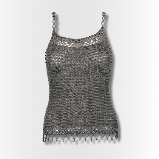 Silver crochet top