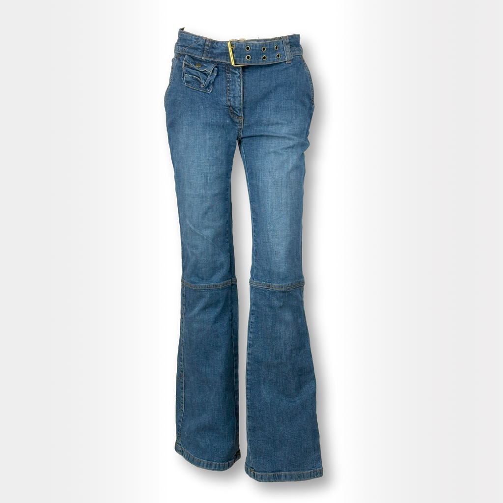 Bootcut-jeans med spänne