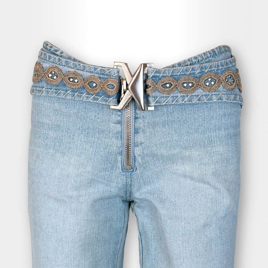 Broderade Bootcut-jeans