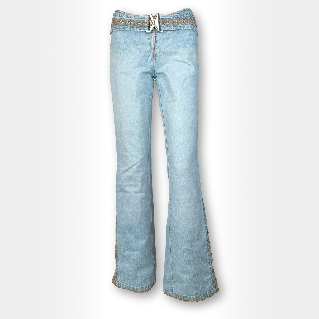 Broderade Bootcut-jeans