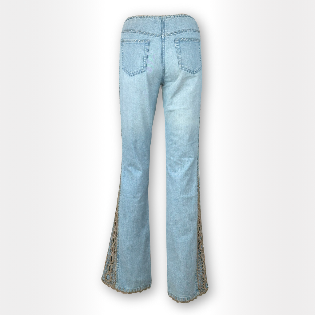 Broderade Bootcut-jeans