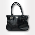 Black buckle tote